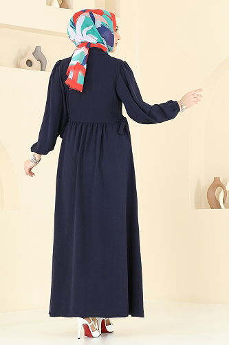 moda selvim Dress 315HBS856 Navy Blue - Thumbnail