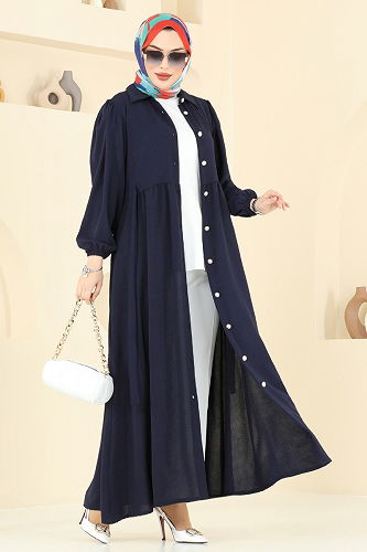 moda selvim Dress 315HBS856 Navy Blue - Thumbnail