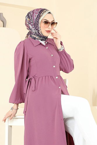 moda selvim الفستان وردي 315HBS856 - Thumbnail