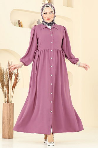 moda selvim الفستان وردي 315HBS856 - Thumbnail