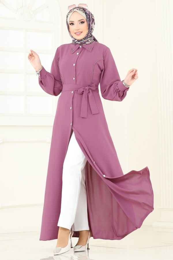 Modaselvim New Season Discount Dress 316HBS856 Dark Lilac
