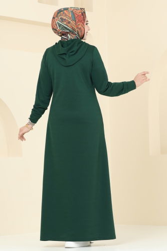 moda selvim Dress 319DVL817 Emerald - Thumbnail