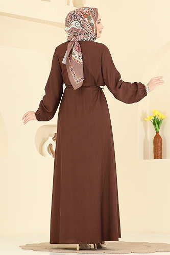 moda selvim Dress 320ASN888 Brown - Thumbnail