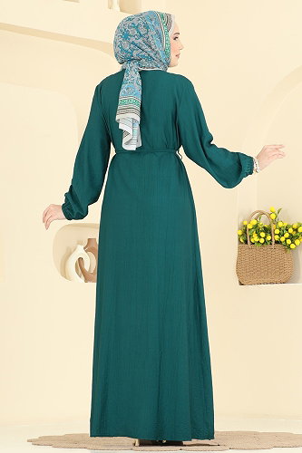 moda selvim الفستان بترولي 320ASN888 - Thumbnail