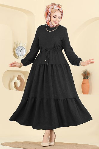 moda selvim Dress 3261HBS856 Black - Thumbnail