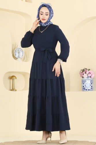 H.B.S. - الفستان كحلي غامق 3262HBS856