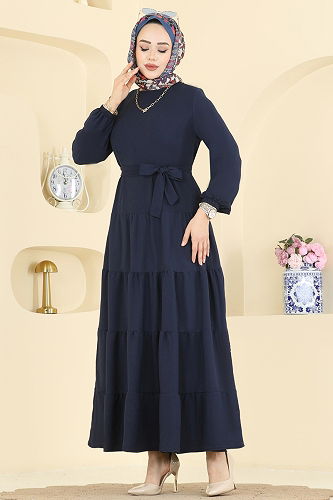 moda selvim الفستان كحلي 3262HBS856 - Thumbnail