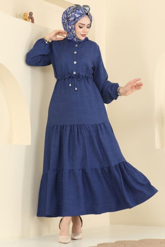 H.B.S. - Dress 3263HBS856 Light Navy Blue
