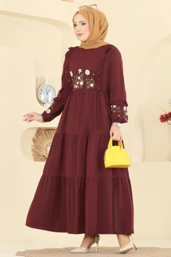 A.S.N. - Dress 327ASN888 Burgundy