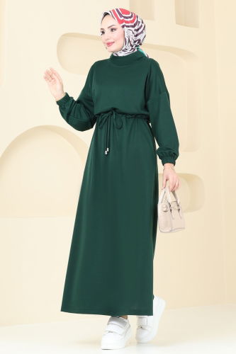 moda selvim Dress 328DVL817 Emerald - Thumbnail