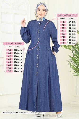 moda selvim Dress 330MSA980 Dark Denim - Thumbnail