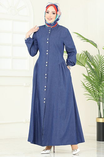 moda selvim Dress 330MSA980 Denim - Thumbnail