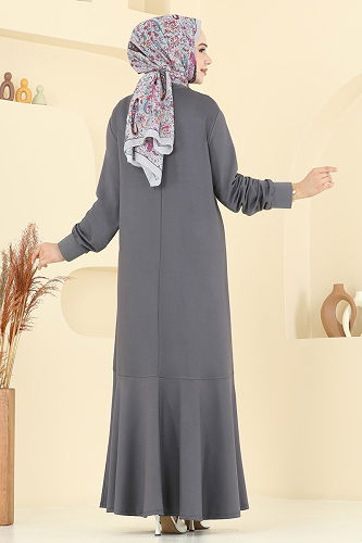 moda selvim Dress 3315UZ662 Gray - Thumbnail