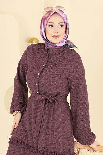 moda selvim Dress 3322BLU797 Dark Rose Dusky - Thumbnail