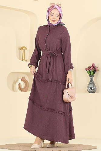 moda selvim Dress 3322BLU797 Dark Rose Dusky - Thumbnail