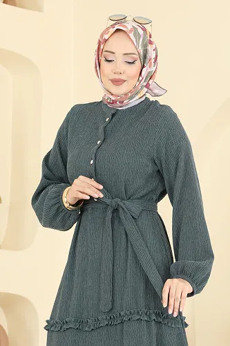 moda selvim الفستان بترولي 3322BLU797 - Thumbnail