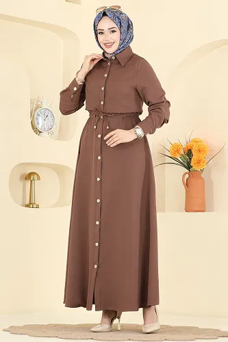 moda selvim Dress 3327BLU797 Dark Vision - Thumbnail