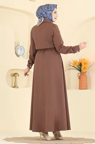 moda selvim Dress 3327BLU797 Dark Vision - Thumbnail