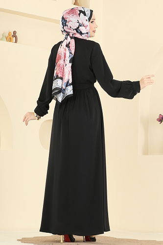 moda selvim Dress 332ASN888 Black - Thumbnail