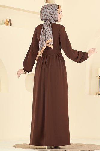 moda selvim Dress 332ASN888 Brown - Thumbnail