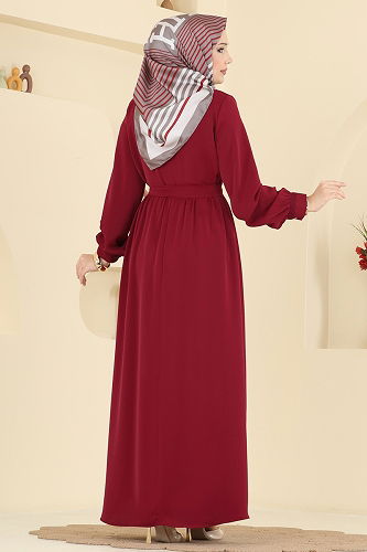 moda selvim الفستان خمري 332ASN888 - Thumbnail