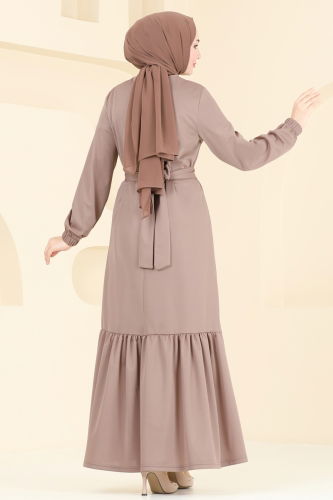moda selvim الفستان بيج 333DVL817 - Thumbnail