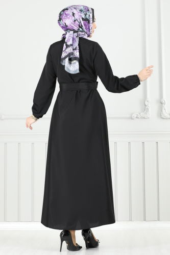 moda selvim الفستان أسود 333MSA980 - Thumbnail