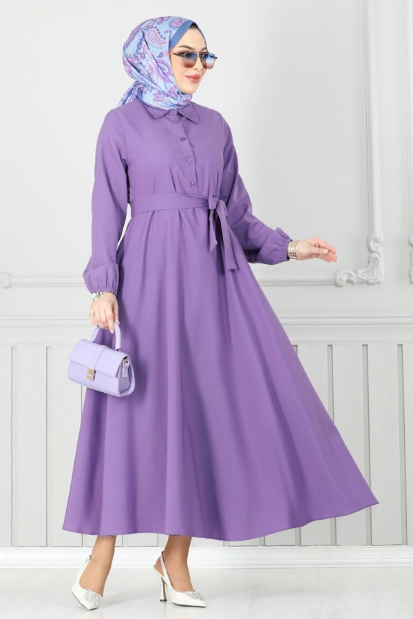 Modaselvim NET 20%+20% DISCOUNT IN THE CARD Dress 333MSA980 Dark Lilac