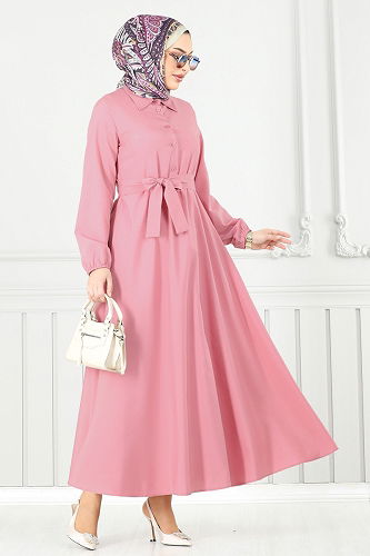 moda selvim الفستان وردي 333MSA980 - Thumbnail