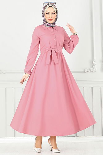 moda selvim الفستان وردي 333MSA980 - Thumbnail