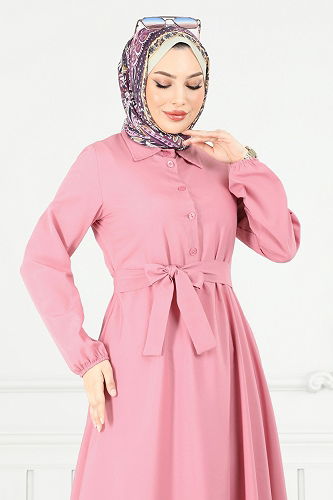 moda selvim الفستان وردي 333MSA980 - Thumbnail