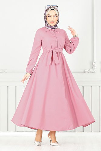 moda selvim Dress 333MSS941-M Rose Dried - Thumbnail