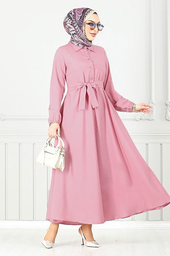 moda selvim Dress 333MSS941-M Rose Dried - Thumbnail