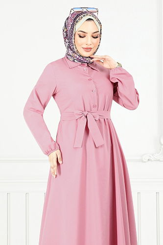 moda selvim Dress 333MSS941-M Rose Dried - Thumbnail