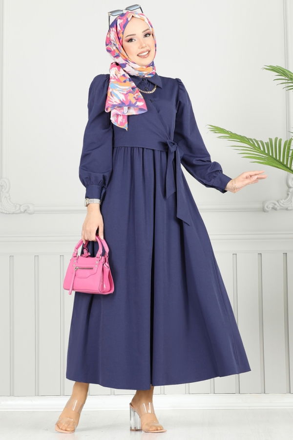 Modaselvim NET 20%+20% DISCOUNT IN THE CARD Dress 3348CR1136 Navy Blue