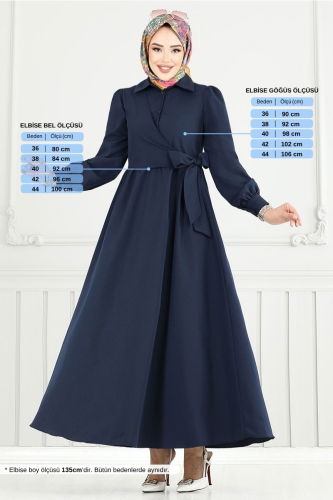 MRV C.R. - Dress 3348CR1137-M Dark Navy Blue