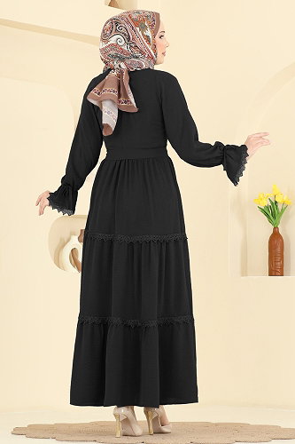 moda selvim Dress 3388HBS856 Black - Thumbnail