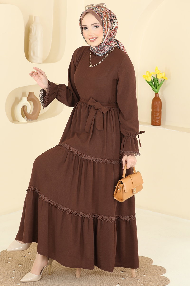 Dress 3388HBS856 Brown - Moda Selvim