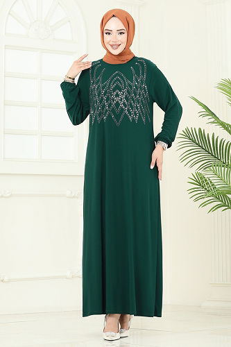 moda selvim الفستان زيتي 3401UZ662 - Thumbnail