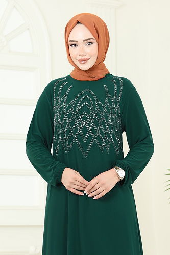 moda selvim الفستان زيتي 3401UZ662 - Thumbnail