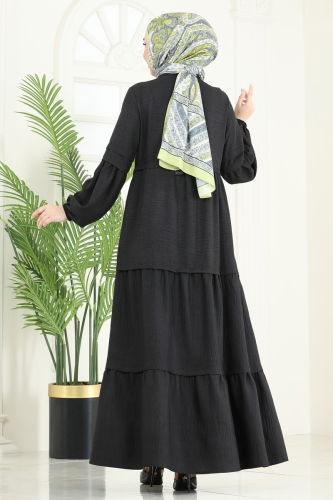 moda selvim Dress 343DVL817 Black - Thumbnail