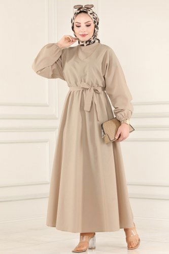 moda selvim 3444ALG474 فيزيون فستان - Thumbnail