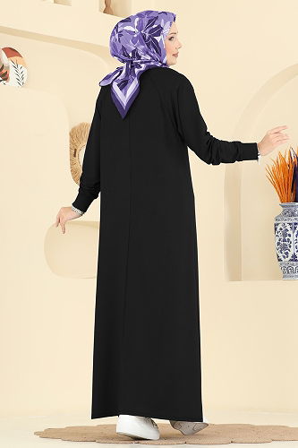 moda selvim Dress 3455UZ662 Black - Thumbnail