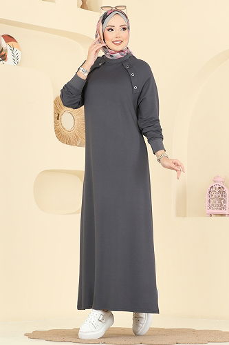 moda selvim Dress 3455UZ662 Gray - Thumbnail