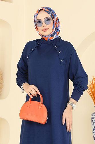 moda selvim الفستان ازرق 3455UZ662 - Thumbnail