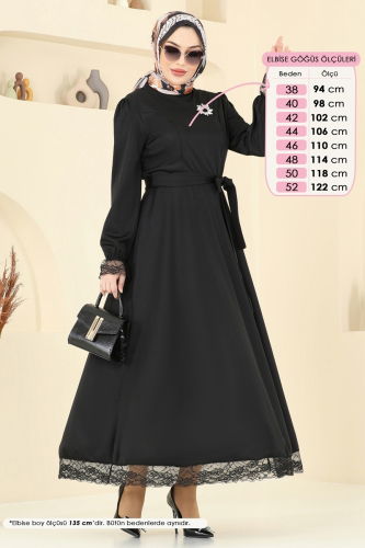 moda selvim Dress 363DVL817 Black - Thumbnail