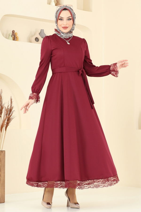 Modaselvim خصم صافٍ20%+20% في سلة التسوق الفستان خمري 363DVL817