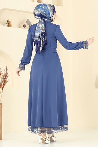 moda selvim الفستان ازرق 363DVL817 - Thumbnail