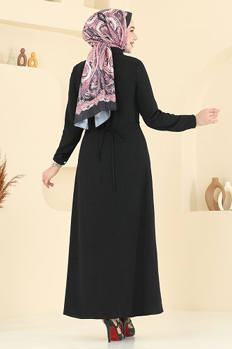 moda selvim Dress 3654MH427 Black - Thumbnail
