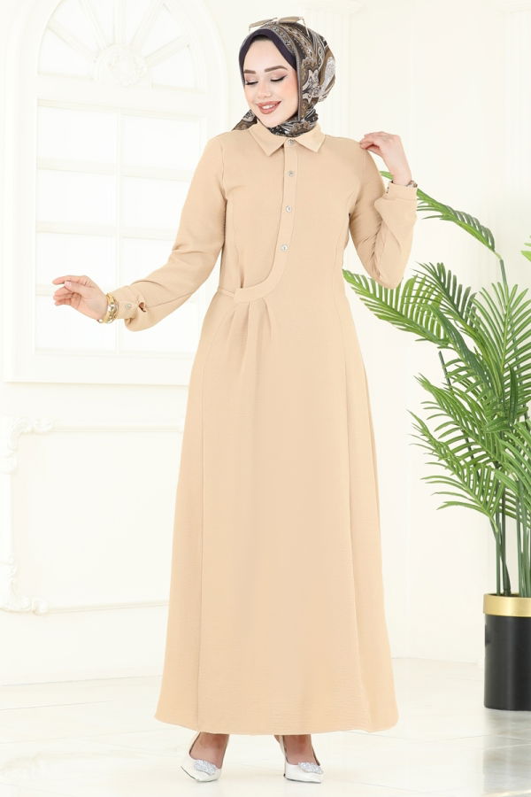 Modaselvim خصم صافٍ20%+20% في سلة التسوق الفستان بيج 3654MH427